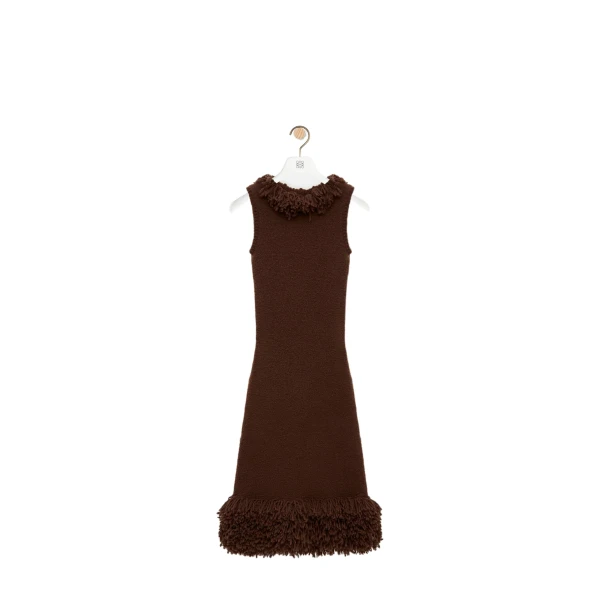 Dress in Wool Blend, Brown