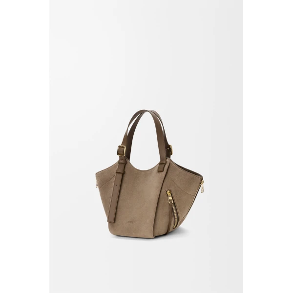 Hammock Flip Bag in Suede, Brownish Green - Image 4