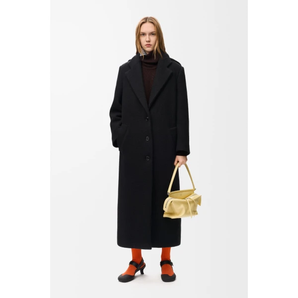Hooded Coat in Cashmere, Black - Image 2