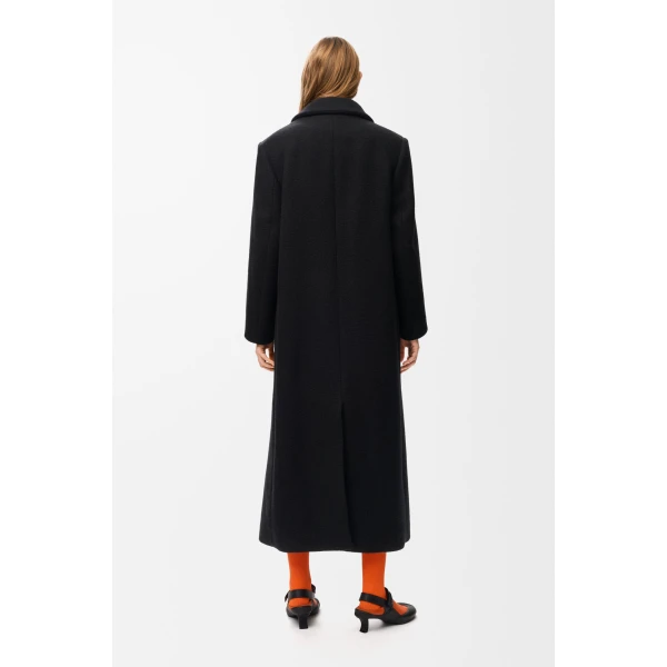 Hooded Coat in Cashmere, Black - Image 4