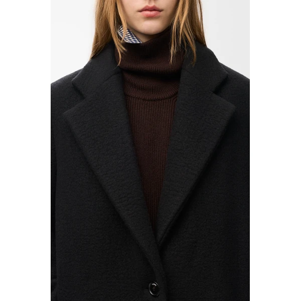 Hooded Coat in Cashmere, Black - Image 5
