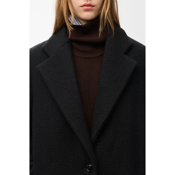 Hooded Coat in Cashmere, Black - Image 5
