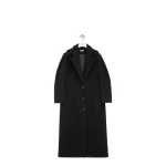 Loewe Hooded Coat in Cashmere, Black | Coats | Coveti