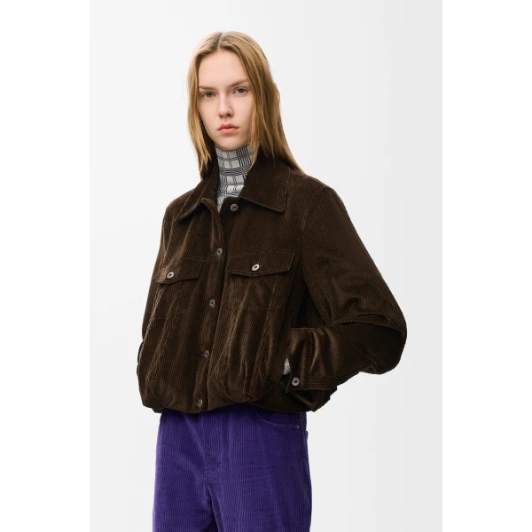 Jacket in Cotton Corduroy, Brown - Image 3