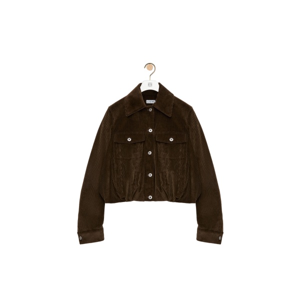 Loewe Jacket in Cotton Corduroy, Brown | Jackets | Coveti