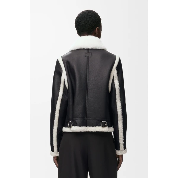 Jacket in Shearling, Black - Image 5