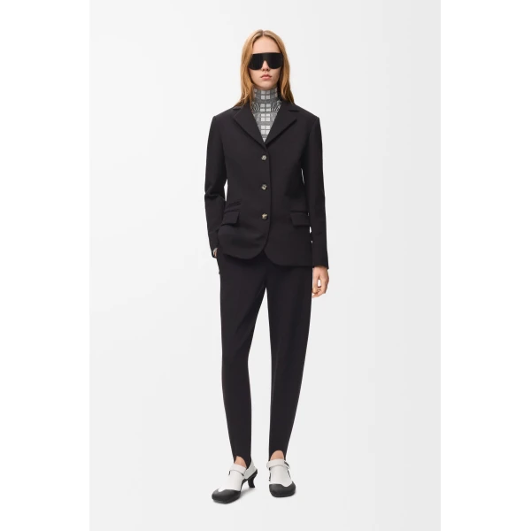 Jacket in Stretch Wool Blend, Black - Image 2