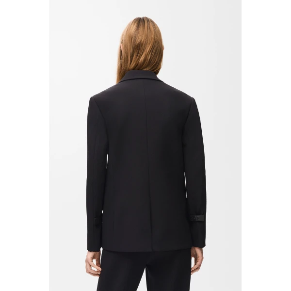 Jacket in Stretch Wool Blend, Black - Image 4