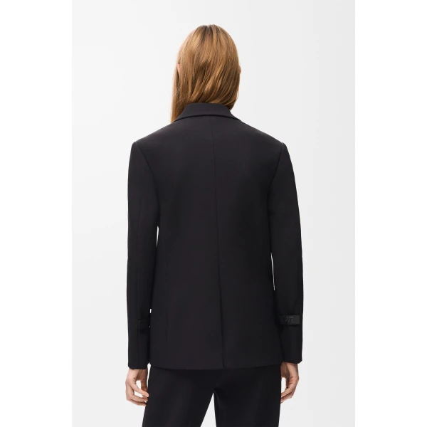 Jacket in Stretch Wool Blend, Black - Image 4