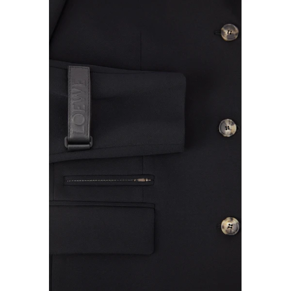 Jacket in Stretch Wool Blend, Black - Image 6