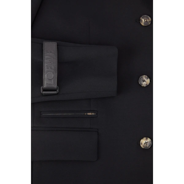 Jacket in Stretch Wool Blend, Black - Image 6