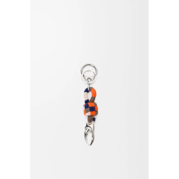 Knot Claw Charm in Felt, Blue and Orange - Image 2