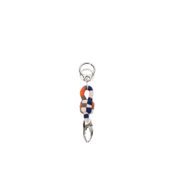 Knot Claw Charm in Felt, Blue and Orange