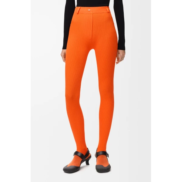 Leggings in Viscose Blend, Light Orange - Image 3
