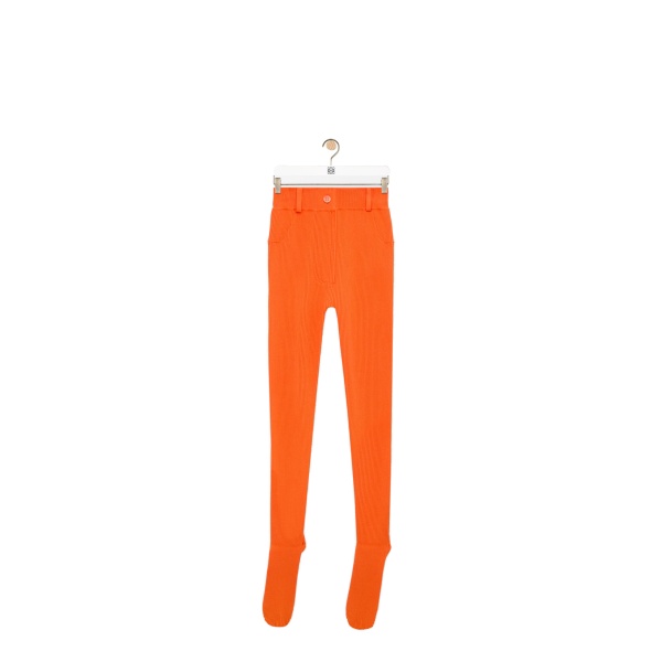 Loewe Leggings in Viscose Blend, Light Orange | Pants | Coveti