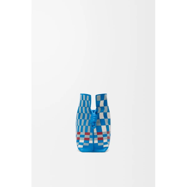 Medium Flamenco Clutch in Mosaic Intarsio, Blue and Multicolour - Image 5