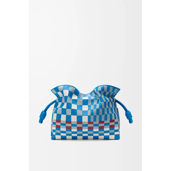 Medium Flamenco Clutch in Mosaic Intarsio, Blue and Multicolour - Image 6