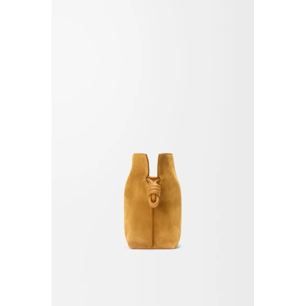 Medium Flamenco Clutch in Suede, Ochre - Image 6