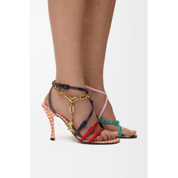 New Comic Sandal in Printed Nappa Lambskin, Multicolour - Image 2