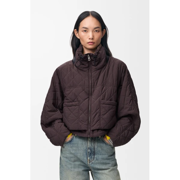 Padded Jacket in Technical Shell, Brown - Image 3