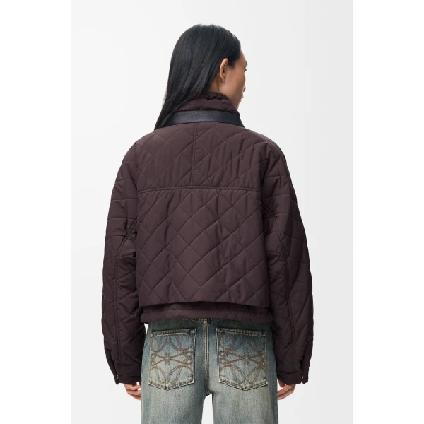 Padded Jacket in Technical Shell, Brown - Image 4