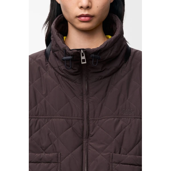 Padded Jacket in Technical Shell, Brown - Image 5