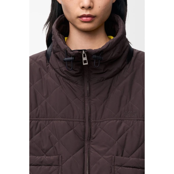 Padded Jacket in Technical Shell, Brown - Image 5