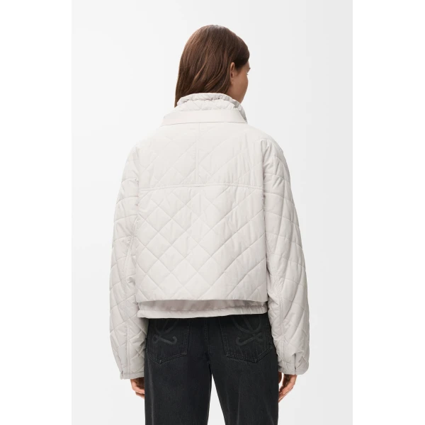 Padded Jacket in Technical Shell, Ecru - Image 5