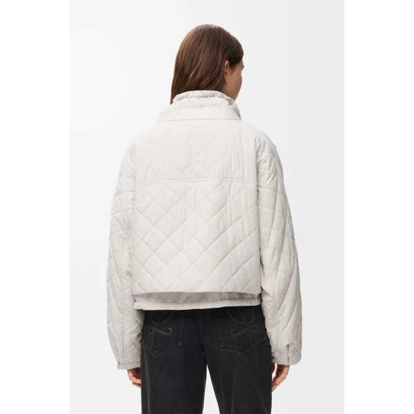 Padded Jacket in Technical Shell, Ecru - Image 5