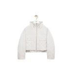 Loewe Padded Jacket in Technical Shell, Ecru | Jackets | Coveti