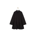 Loewe Peplum Short Coat in Wool and Cashmere, Black | Coats | Coveti