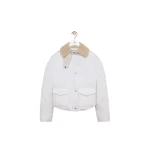 Loewe Puffer Jacket in Technical Cotton, Ivory | Jackets | Coveti
