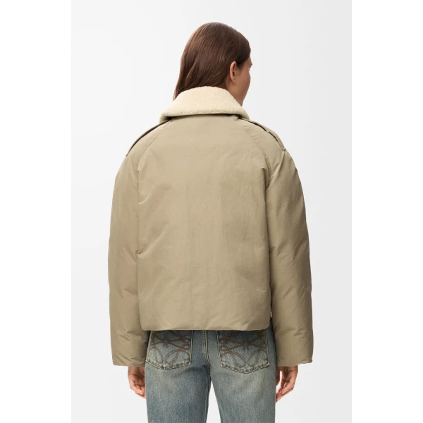 Puffer Jacket in Technical Cotton, Light Sage - Image 5