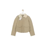 Loewe Puffer Jacket in Technical Cotton, Light Sage | Jackets | Coveti