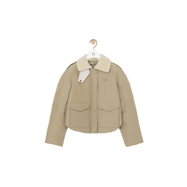 Puffer Jacket in Technical Cotton, Light Sage