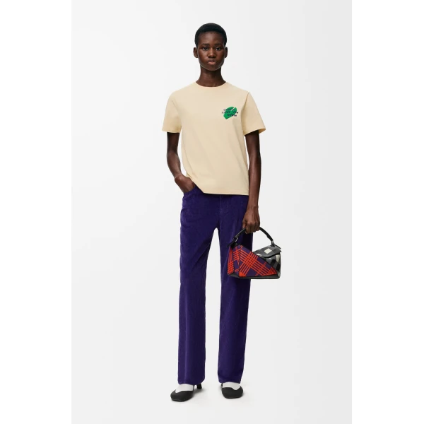 Regular Fit T-Shirt in Cotton, Ecru - Image 2