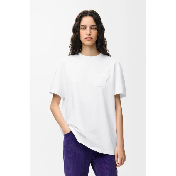 Relaxed Fit T-Shirt in Cotton, White - Image 4