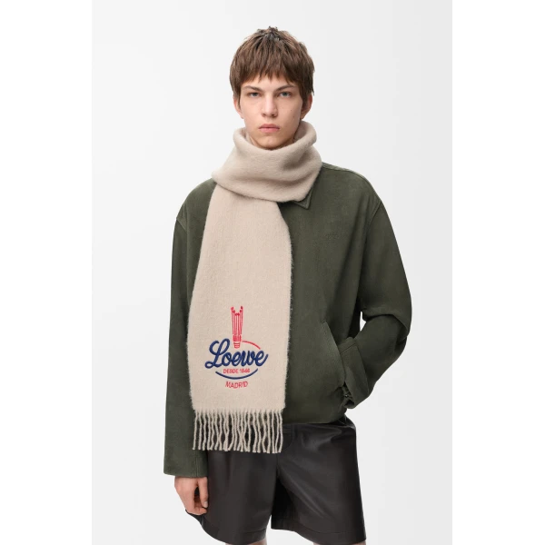 Scarf in Alpaca, Light Beige - Image 2