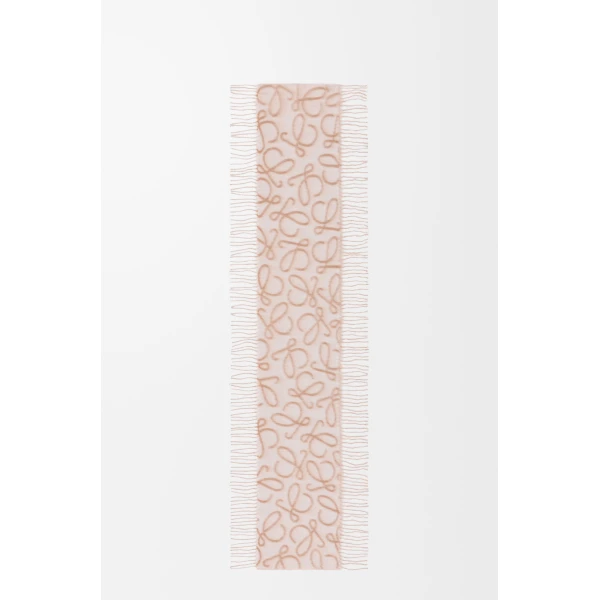 Scarf in Alpaca and Wool, Beige and White - Image 2