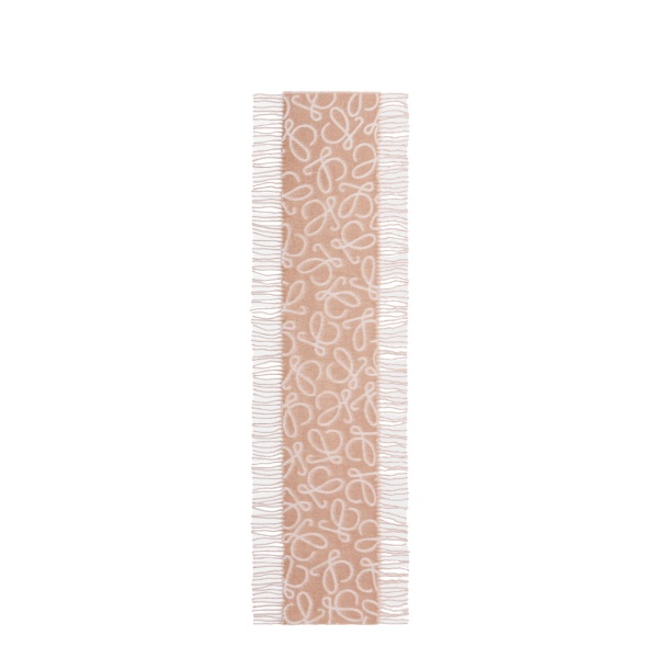 Loewe Scarf in Alpaca and Wool, Beige and White | Accessories | Coveti