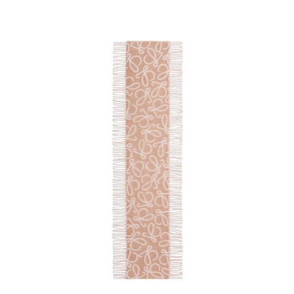 Scarf in Alpaca and Wool, Beige and White