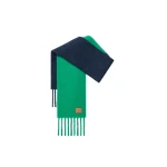 Loewe Scarf in Alpaca and Wool, Green and Navy Blue | Accessories | Coveti