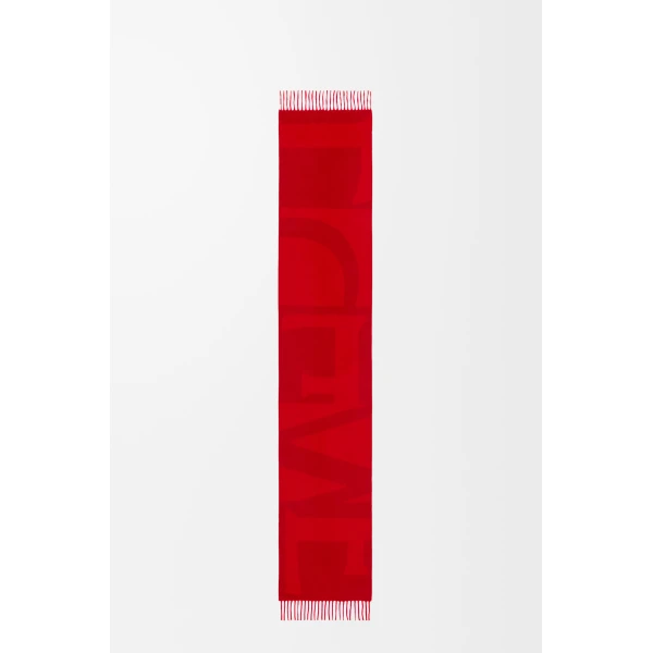 Scarf in Cashmere, Red and Dark Red - Image 4