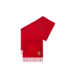 Loewe Scarf in Cashmere, Red and Dark Red | Accessories | Coveti