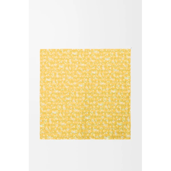 Scarf in Silk, Light Blue and Yellow - Image 2