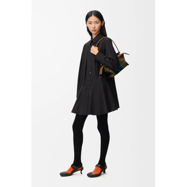 Shirt Dress in Cotton, Black - Image 2