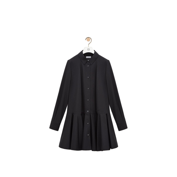 Loewe Shirt Dress in Cotton, Black | Dresses | Coveti