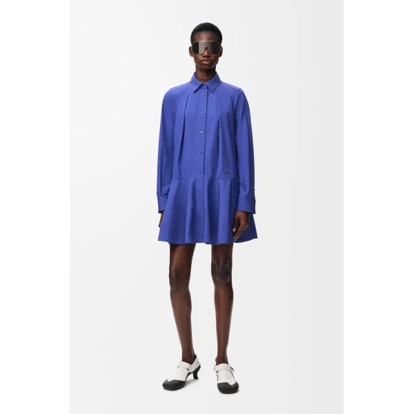 Shirt Dress in Cotton, Blue - Image 2