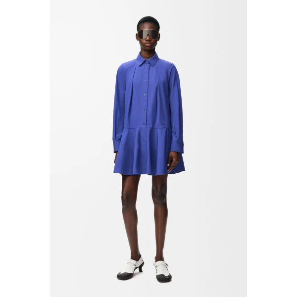 Shirt Dress in Cotton, Blue - Image 2