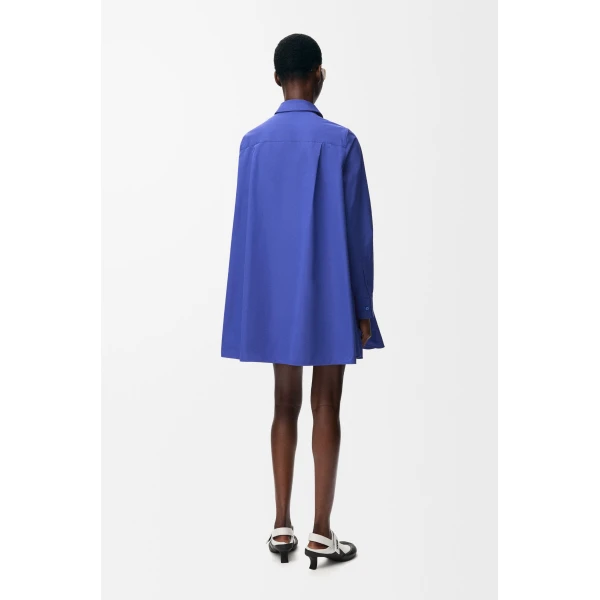 Shirt Dress in Cotton, Blue - Image 3